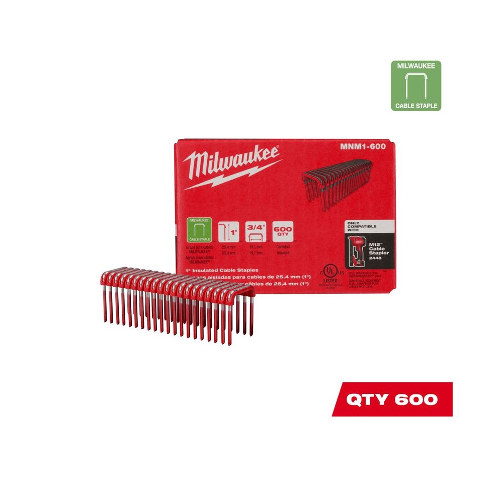 MNM1-600 1in Insulated Cable Staples (600pcs)