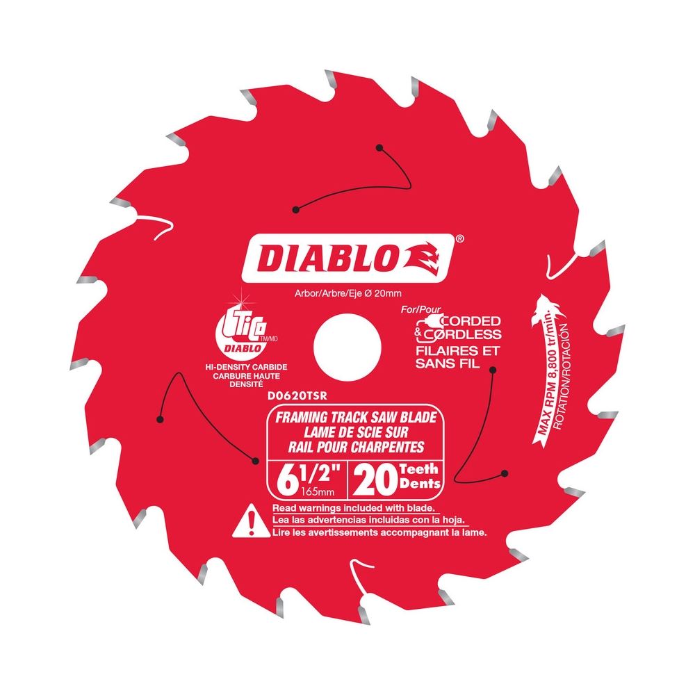 D0620TSR 6-1/2in  20-Teeth Track Saw Blade for Fra