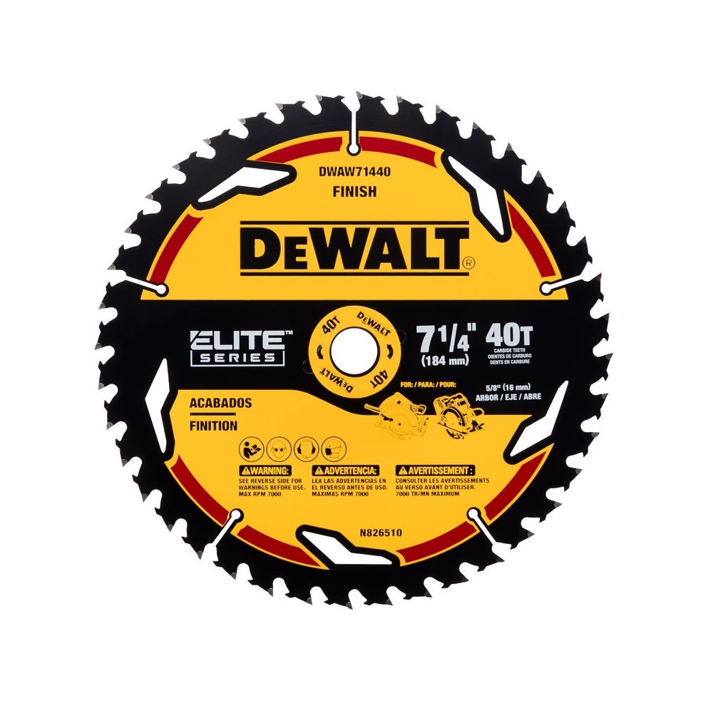 DWAW71440  7-1/4in 40T ELITE SERIES Circular Saw B