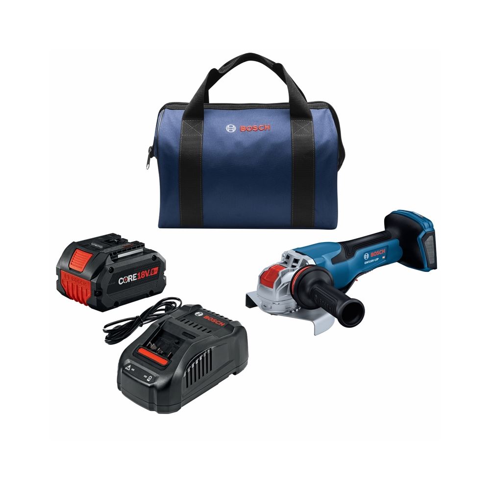 Bosch GWX18V-13PB14 PROFACTOR 18V Spitfire X-LOCK 5 - 6 In. Angle Grinder  with Paddle Switch and (1) CORE 18V 8.0 Ah PROFACTOR Performance Battery