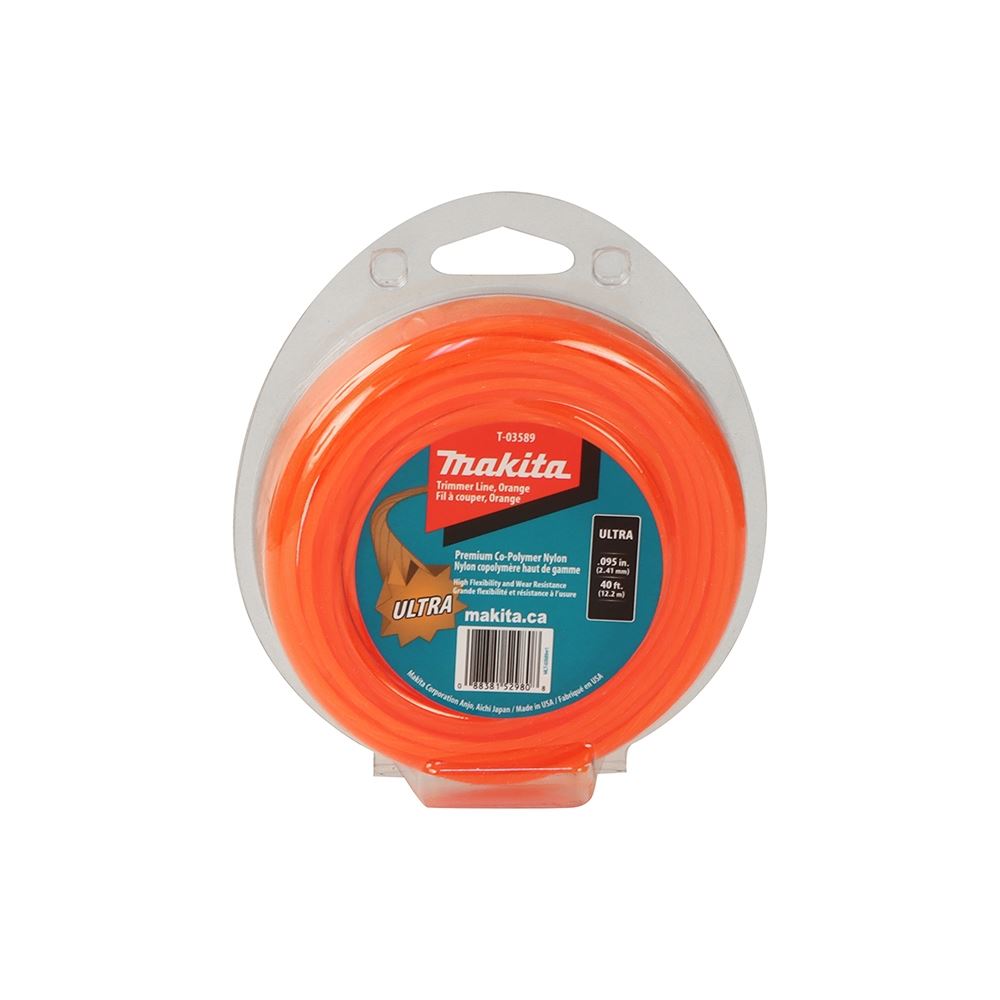 T-03589 Orange Ultra Trimmer Line 0.95 in 40 Ft
