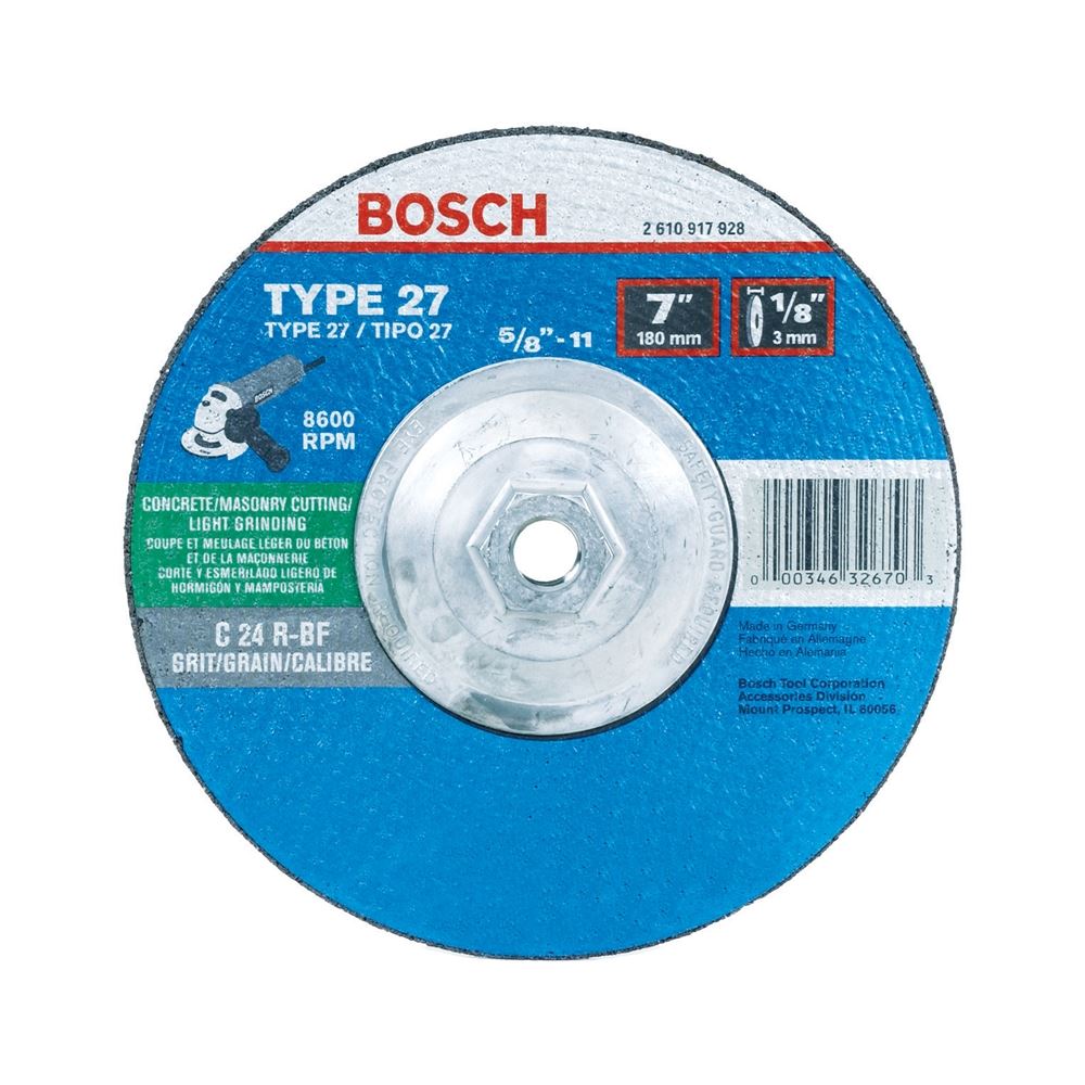 Bosch  CG27M450 4-1/2 In. 3/32 In. 7/8 In. Arbor Type 27 24 Grit