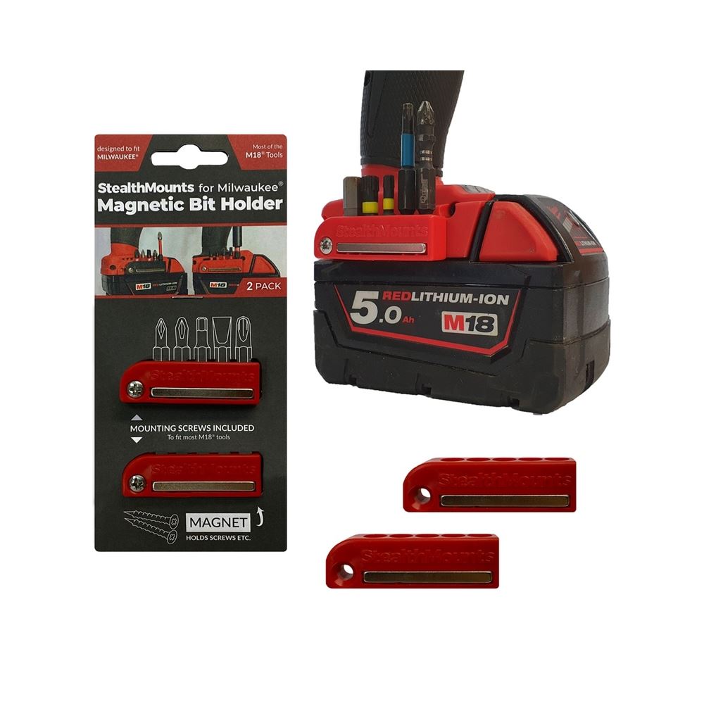 BH-MW18-RED-2 Bit Holder For Milwaukee M18 (2 Pack