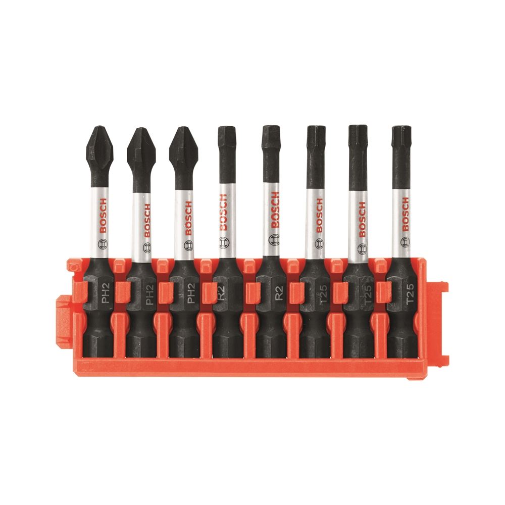 8 pc. Impact Tough Phillips, Square and Torx 2 In.