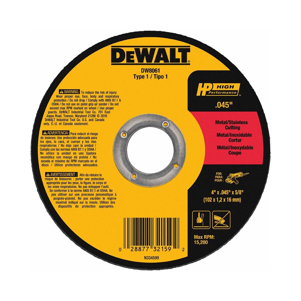 DWA8062F HP Metal Cutting Wheels Type 1