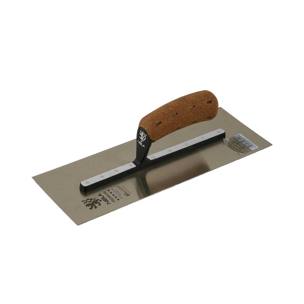 13" x 4.75" Cork Hdl Chrome SS Smoothing Trowel