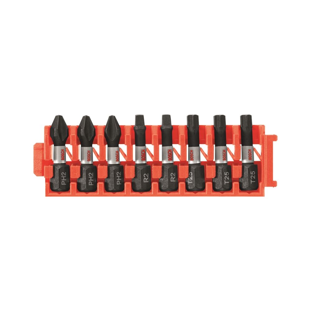 8 pc. Impact Tough Phillips, Square and Torx 1 In.