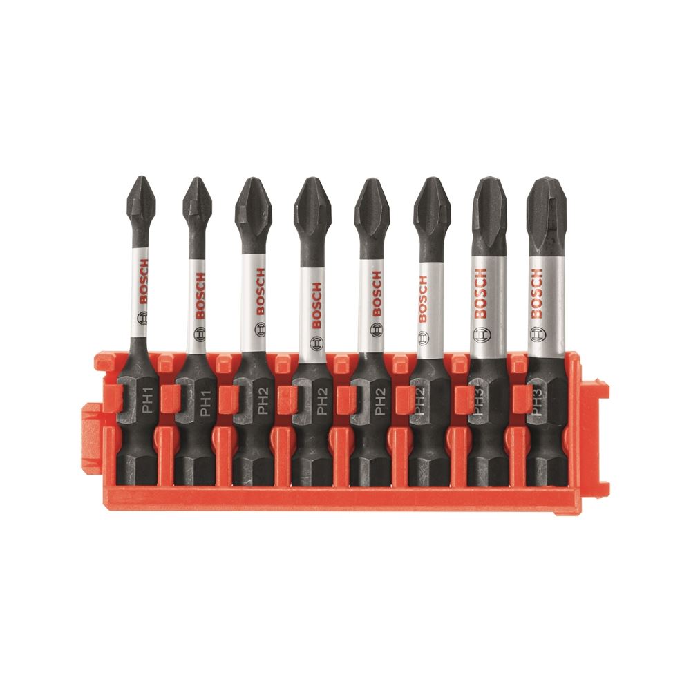 8 pc. Impact Tough Phillips 2 In. Power Bits with