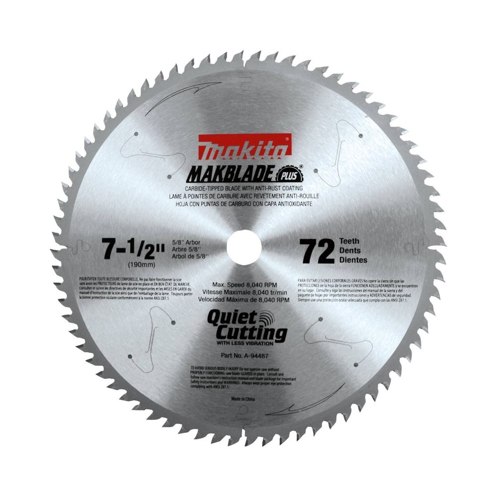 A-94487 7-1/2in 72T Carbide Tipped Miter Saw Blade