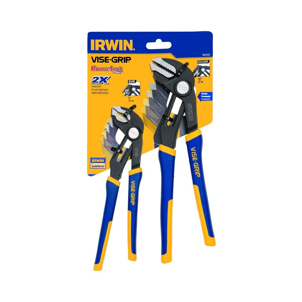 1802533 Two-Piece GrooveLock 8-Inch V-Jaw and 10-I