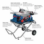 Bosch 4100XC-10 10 In. Table Saw with Gravity-Rise Wheeled Stand