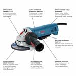 Bosch GWS10-45DE 4-1/2 In. Angle Grinder with No Lock-On Paddle Switch