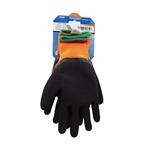 KNITTED POLYESTER GLOVES ORANGE WITH LATEX FOAM-2