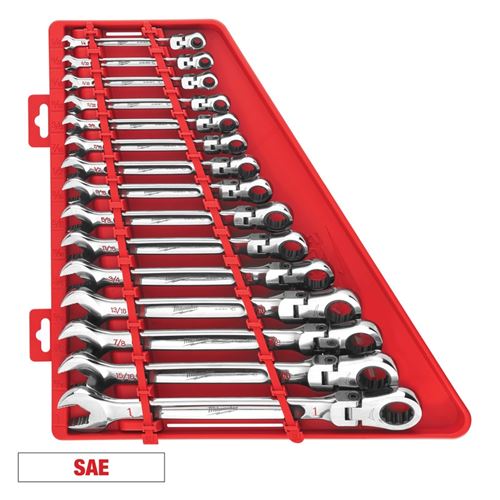 Milwaukee 48-22-9413 15pc Flex Head Ratcheting Combination Wrench Set - SAE