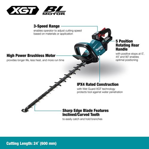 UH006GZ 40Vmax XGT Brushless 24in Hedge Trimmer-2