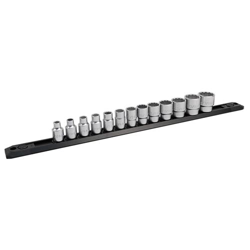 33790 3/8 Inch Drive 12 Point Socket Set 1/4 to 7/8" with Ratchet and Extensions 13-Piece
